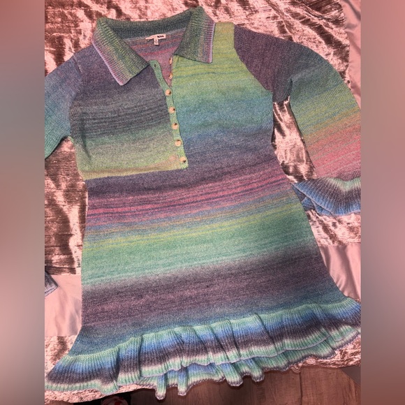 Ruffle Sweater Mini Dress - Picture 3 of 7